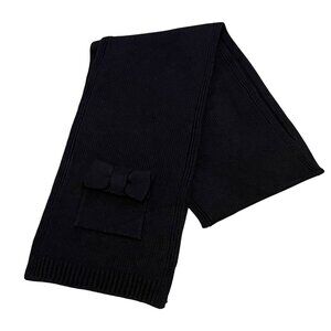 NWT Kate Spade New York Black Bow Knit Scarf style #KS1001122 New